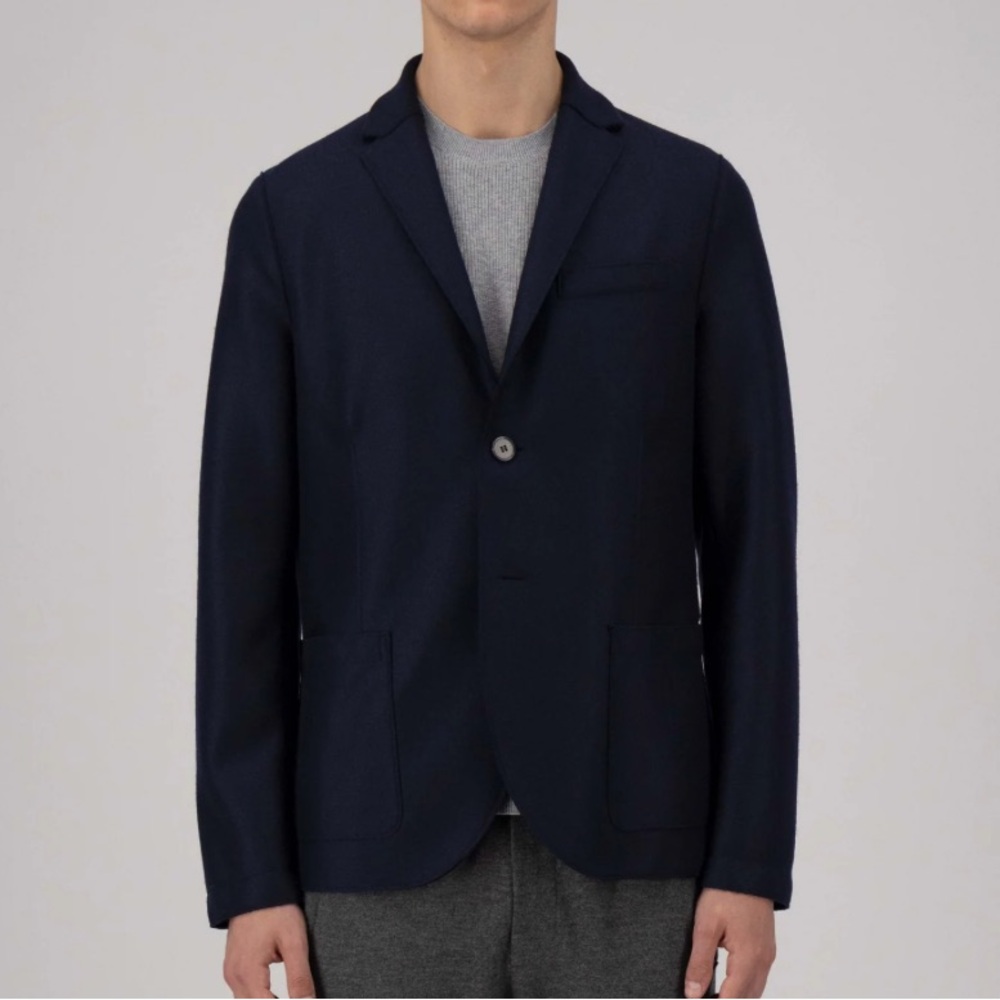 Harris Wharf London, Light pressed wool blazer, Navy blue